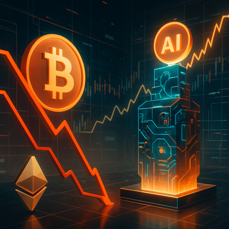 marktanalyse bitcoin en ether dalen terwijl ai tokens opmerkelijke winst tonen